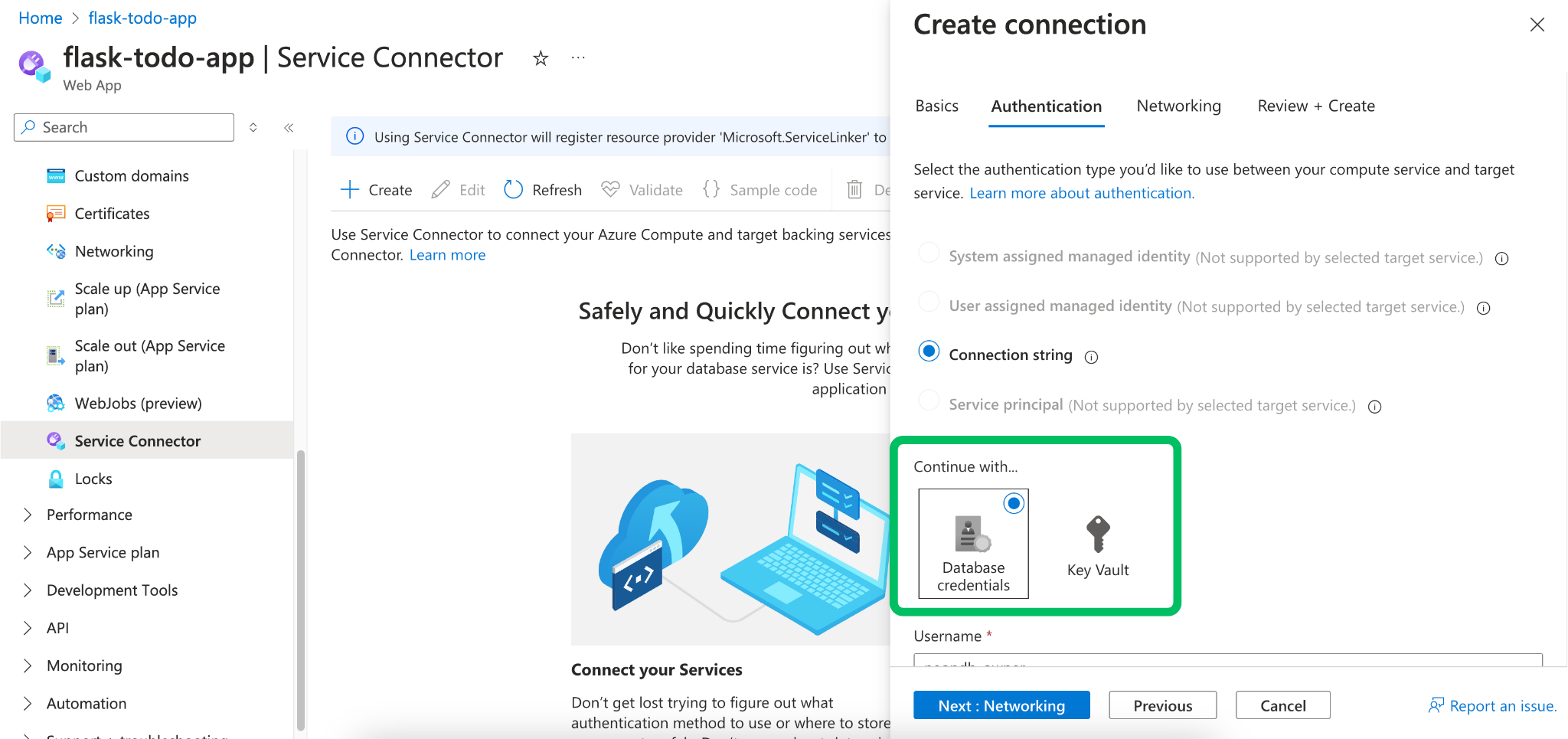 Select Authentication Tile