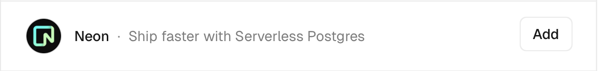 Add Neon from Connectable Accounts